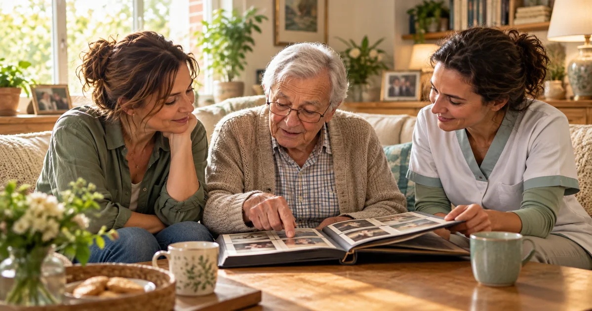 Illustration: Alzheimer’s: family support and care handovers at home