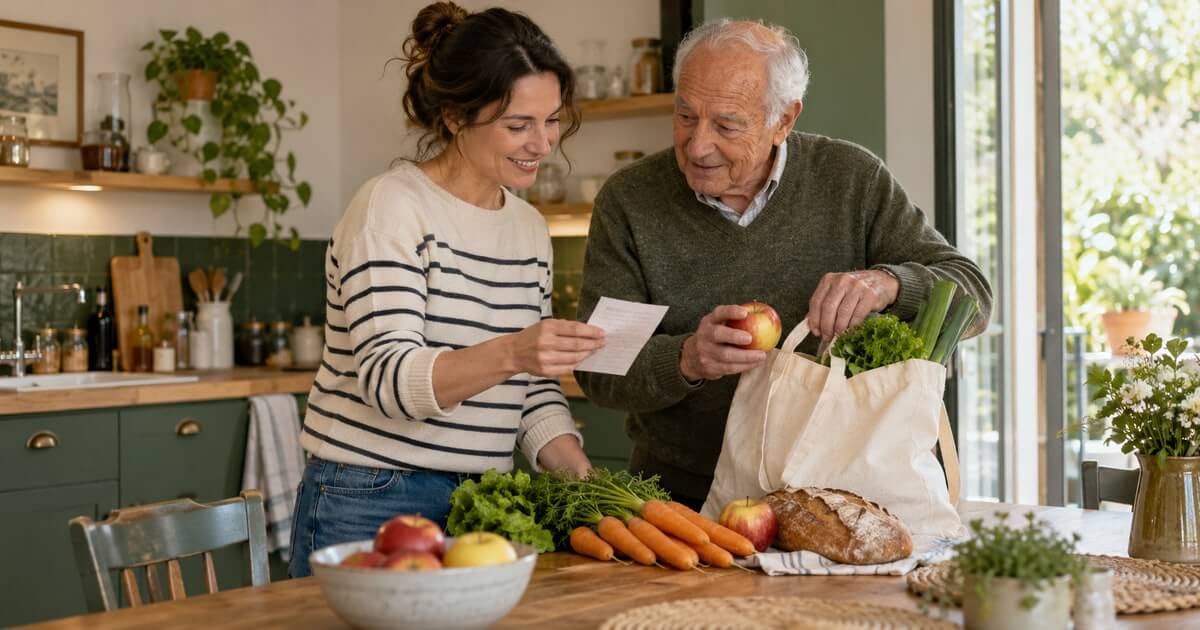 Illustration: Organising an ageing parent’s shopping without duplication