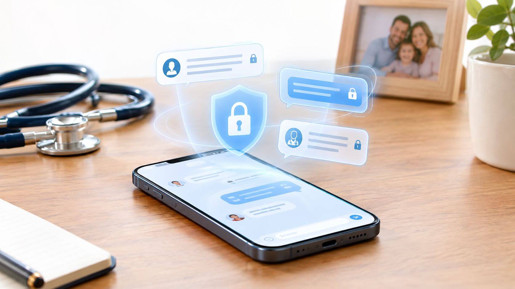 Illustration: Secure private messaging for coordinating care and family life