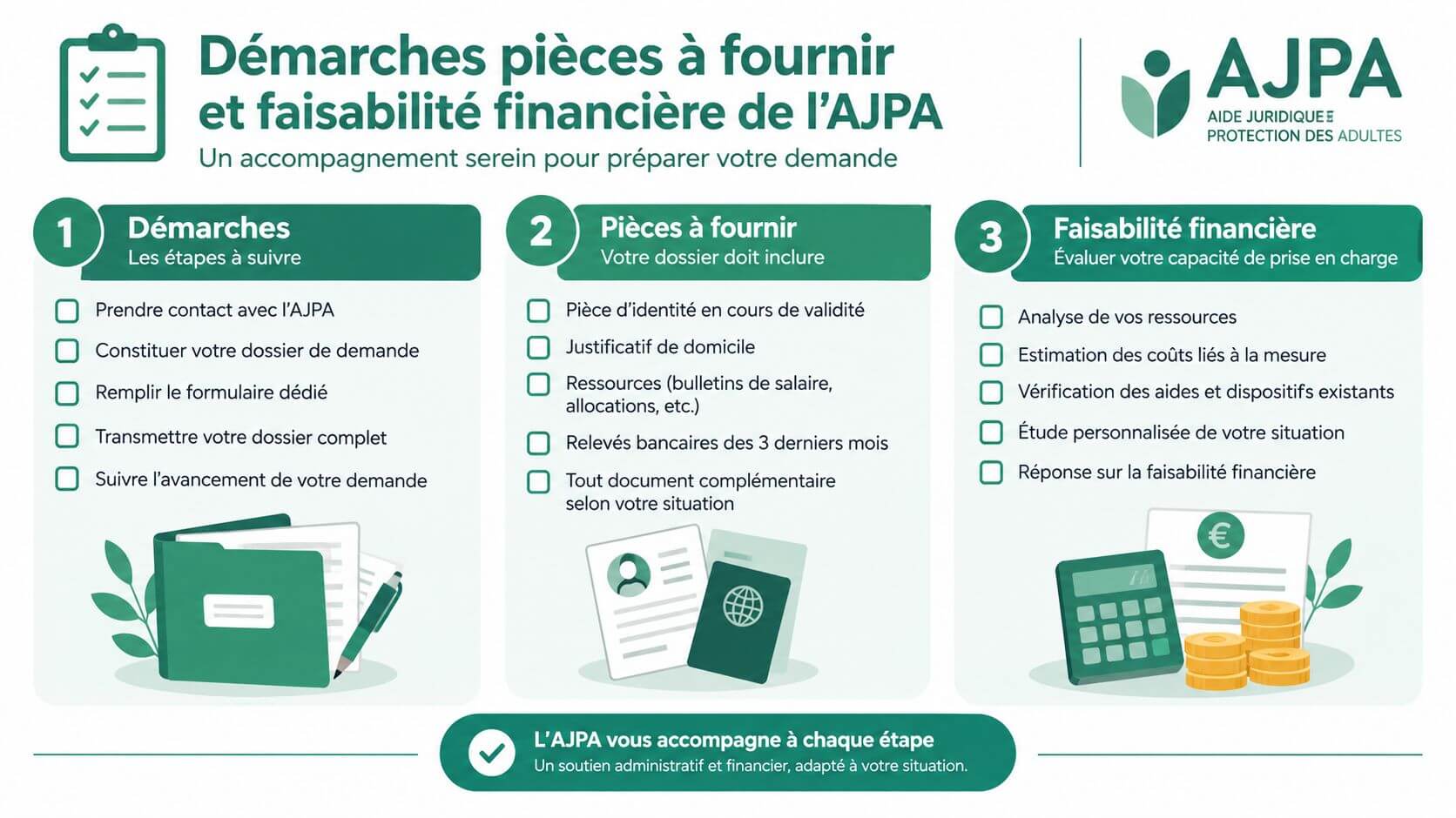 Infographic showing the steps, documentation and financial feasibility of applying to the YPA.